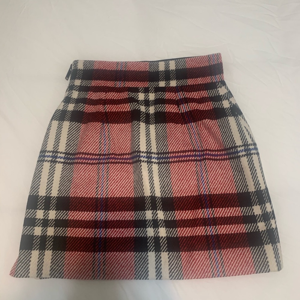 TOPSHOP high-waisted plaid tartan mini skirt